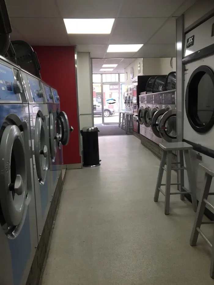 The rear view of our laundry facilities
