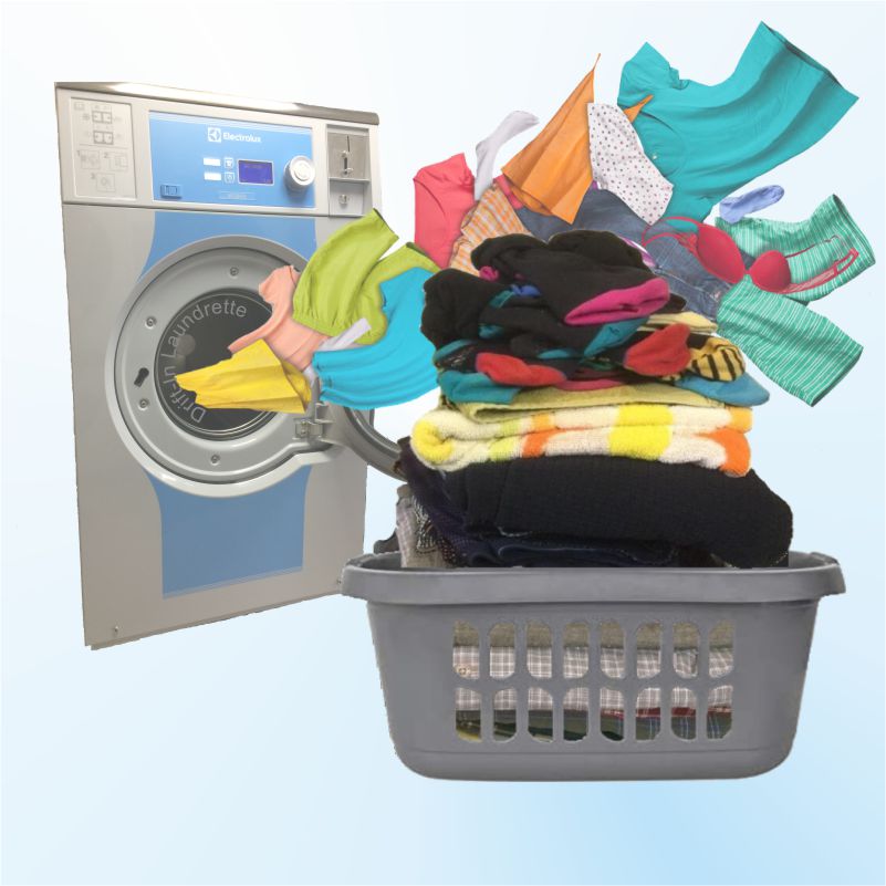 Folded laundry at Drift-In